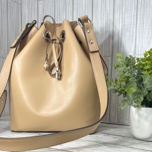 Zara Beige Bucket Shoulder Bag